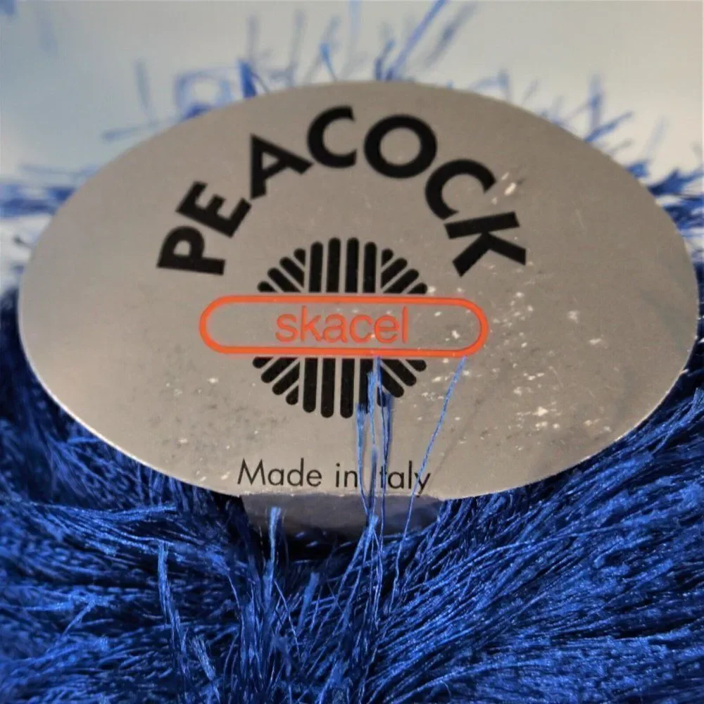 Skacel Collection Peacock Eyelash Yarn Color No 12 Blue Made In Italy 164 Gr Lot